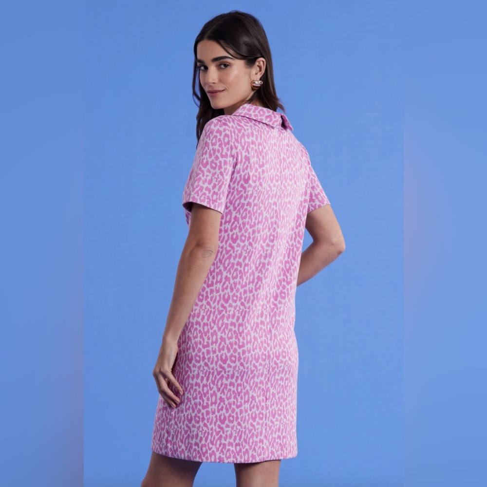 Tyler Boe Coral Pink Leopard Print Dress - Picture 5 of 6